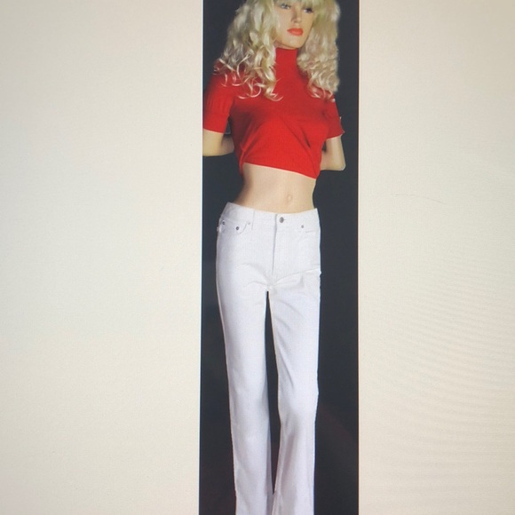 Victoria's Secret Straight White Classic Jeans 6 - Picture 1 of 2